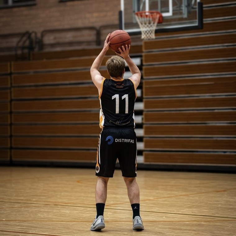 Speler van Basket Willebroek neemt een vrijworp